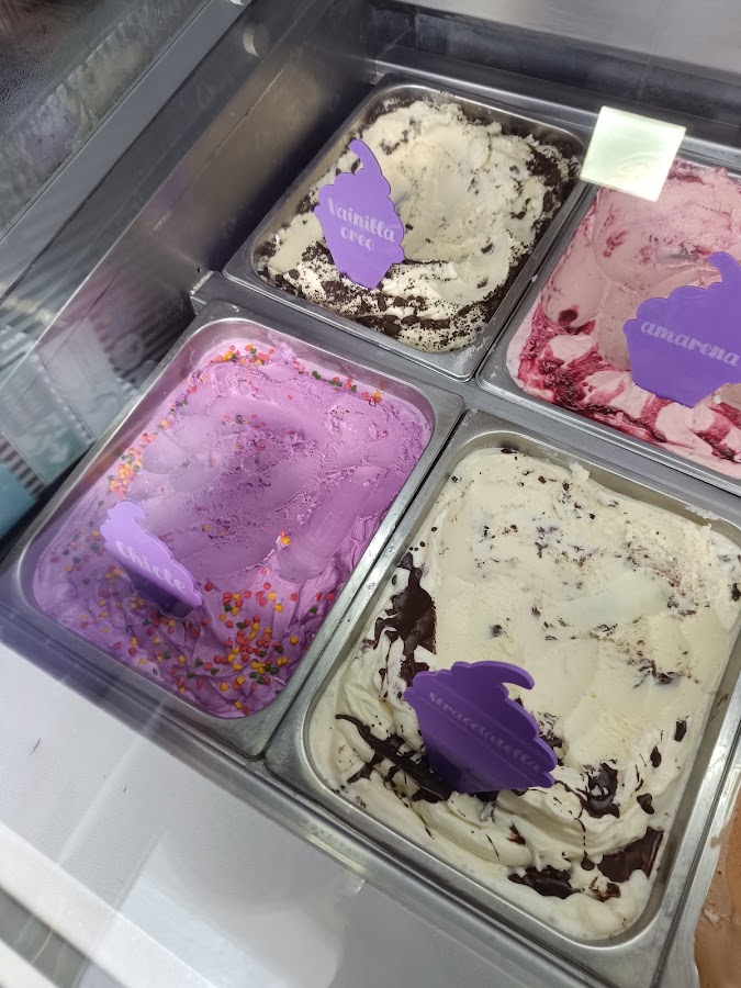 Vitrinas artesanales de Amarena Gelato Company